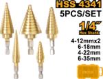 INGCO Burghie Conice cu Prindere HEX Set 5buc (AKSDS2051) Burghiu