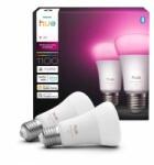 Philips White & Color Ambiance E27 LED light bulb, 1100lm, 16 million colors, dimmable LED light, bulbs controllable via app and voice, compatible with Amazon Alexa, pack of 2, new generation - 929003853502