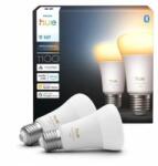 Philips Smart LED A60 lamp, White Ambiance, LED bulb with E27 socket, 8.1W, full spectrum light 1000K-20000K, 1100 lumens, dimmable, smart light compatible with voice assistants, pack of 2 - 929003854902