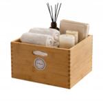 DIKOM Fa doboz 28x18x14 cm fogantyúval rendszerező doboz tároló Bambusz S (dikom pudełko-bambusowe)
