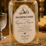 Art gift Етикети за бутилки - Празнична ракия Наздраве