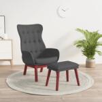 vidaXL Scaun de relaxare cu taburet, gri deschis, textil GartenMobel Dekor (3097724)