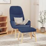 vidaXL Scaun de relaxare cu taburet, albastru, textil GartenMobel Dekor (3097346)