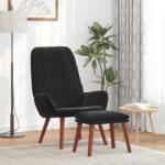 vidaXL Scaun de relaxare cu taburet, negru, catifea GartenMobel Dekor (3315144)