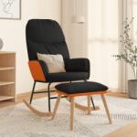 vidaXL Scaun balansoar cu taburet, negru, textil GartenMobel Dekor (3097406) Balansoar