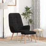 vidaXL Scaun de relaxare cu taburet, negru, textil GartenMobel Dekor (3315153)