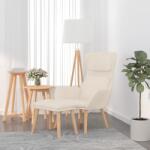 vidaXL Scaun de relaxare cu taburet, alb crem, catifea GartenMobel Dekor (3097829)