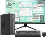 OptimX Calculator Sistem PC OptimX T5 SFF, Intel Pentium Gold G6400T, 8GB DDR4, 256GB SSD, Win11 Pro si Monitor Curbat 27" FHD, IPS, LED + kit tastatura si mouse Pro KM500 cu fir (IL_77846)