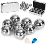 MULTISTORE Petanque készlet, Multistore BS-009, 8 db golyó, átmérő: 70 mm, krómozott acél, 1 db fa célgolyó, mérőzsinór, koffer (TF4996)