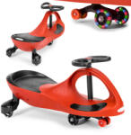 ECOTOYS Wiggle autó, ECOTOYS YM-SW-1, piros, 79 x 36 x 38, 5 cm, LED-es világító gumírozott kerekek, 360°-ban forgó kormány, beltéri/kültéri, teherbírás: 70 kg, 3 év felett (TF3602)