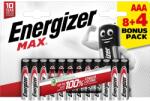 Energizer Max mikro ceruza elem (AAA) 12db LR03MAX-DHP12 (LR03MAX-DHP12)