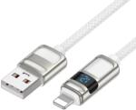 hoco. U137 Line töltő adatkábel kijelzővel USB-A - Lightning fehér 1.2m HC636414 (HC636414)