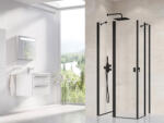 RAVAK Chrome CRV2-90 zuhanyajtó fekete+transparent (1 oldal) (1QV70300Z1)