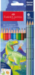 Faber-Castell Színes ceruza készlet hatszögletű DINOSZAURUSZ + matrica Faber-Castell 10+3klf. szín (FC111213) - web24