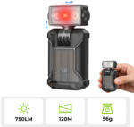Wurkkos HD04 csíptetős EDC zseblámpa - 750LM, 180°-ban forgatható fej, fókuszált/szórt fény/RGB kültéri, munka- és vészhelyzeti használatra