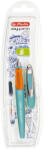 Herlitz Stilou my. pen, penita L, culoare turcoaz/portocaliu, blister (50041268)