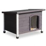 Pepita Căsuță pentru câini Pepita cu acoperiș plat, termoizolată 85x57x58 cm M - antracit-alb (DH-850)