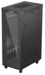 Lanberg 19" szabadon álló rack szekrény 32U/600X1000 üvegajtó, lapraszerelt, LCD kijelző, fekete FF01-6032-12BL (FF01-6032-12BL)