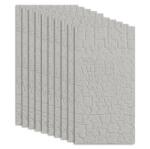  10 db NEXTLY dekoratív vakolat megjelenésű vakolat csempe készlet, beltéri/kültéri, 60x120cm, 2mm vastag, texturált, vízálló, tűzálló, modern design, fedettség 7.2sqm, világosszürke