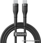 VEGER USB-C - USB-C kábel - 240W Power Delivery, 1.5m, erősített fonott kivitel (6977525752599)