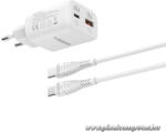 VEGER TR101 GaN 45W USB-C + USB-A PD Super Charge PPS hálózati töltő - 100W Type-C kábellel (6977525752629)