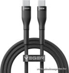 VEGER USB-C - USB-C kábel - 100W Power Delivery, 1, 5 m, megerősített fonott kivitel (6977525752612)
