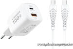 VEGER TR150 100W PD Super Charge PPS Hálózati Töltő + 240W USB-C kábel - Kettős portos gyors töltés (6977525753244)