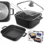 ORION Grande kétoldalas tepsi+fritőz 32, 5x24, 5x16, 5 cm üvegfedél (8592381206543)