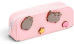 PUSHEEN cicás tolltartó, belefobálós, szögletes, szilikon, levehető díszekkel (PCT-PCASE120) - officetrade