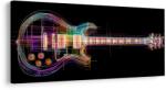 Dovido Tablou chitară neon pe fundal negru - 140x70