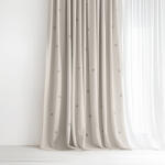 Goldea draperie 100% bumbac - buline pe fundal bej 160x150 cm