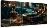 Dovido Tablou 5-piese eleganța whisky și gramofonului - 150x75