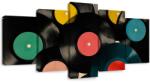 Dovido Tablou 5-piese discuri de gramofon colorate - 200x100