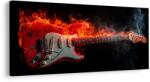 Dovido Tablou chitară electrică și foc - 120x60