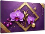 ZeSmakiem Vászonkép 120x80 Lila orchideák és arany (H10400M_PC1B_120x80cm ODS)