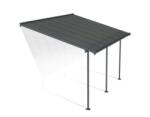 Palram Copertina terasa Capri 434 × 295-299 × 260-305 cm aluminiu GRI inchis - Canopia