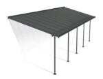 Palram Copertina terasa Capri 860 × 295-299 × 260-305 cm aluminiu GRI inchis - Canopia (705604)