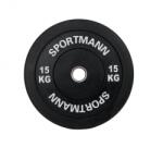 Sportmann Greutate Cauciuc Bumper Plate SPORTMANN - 15 kg / 51 mm - Negru (SM1253-1) - esell