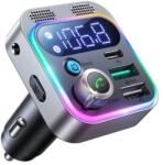 hoco. Modulator FM Joyroom JR-CL16, BT, 48W, 1xUSB-C, 2xUSB-A, PD QC3.0, Lumina Ambientala, Argintiu (Vtk-Acc-10563)
