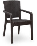 TopMebel Градински стол Clio TopMebel от рециклиран полипропилен в кафяв цвят 57x55x86cm