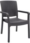 TopMebel Полипропиленов стол с ратан в кафяв цвят 56x60x86, 5cm