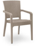 TopMebel Стол Clio TopMebel от рециклиран полипропилен в цвят капучино 57x55x86cm