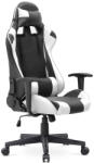 TopMebel Геймърски офис стол Alonso TopMebel от PU кожа в бял - черен цвят 67x70x125/135cm