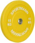 Sportmann Greutate Cauciuc Bumper Plate SPORTMANN - 15 kg / 51 mm - Galben (SM1258)