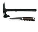  Set Topor Pirate Skull, 39 cm si Cutit Bohemian Blade, 23 cm, DEPOX®, otel inoxidabil, teaca inclusa (1370534 - 0975)