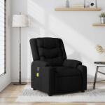 vidaXL Fotoliu reclinabil cu masaj, material textil negru GartenMobel Dekor (3206893)
