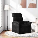 vidaXL Fotoliu rabatabil din material textil negru GartenMobel Dekor (3205806)