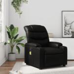 vidaXL Fotoliu reclinabil cu masaj, piele ecologica neagra GartenMobel Dekor (3206847)