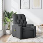 vidaXL Fotoliu reclinabil cu masaj, gri închis, material textil GartenMobel Dekor (3206065)
