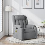 vidaXL Fotoliu reclinabil cu masaj, gri deschis, material textil GartenMobel Dekor (3205776)